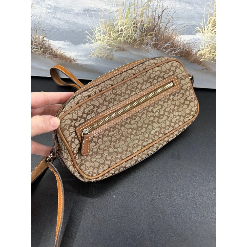 Y2K Coach Signature Crossbody Mini Shoulder Purse Leather strap